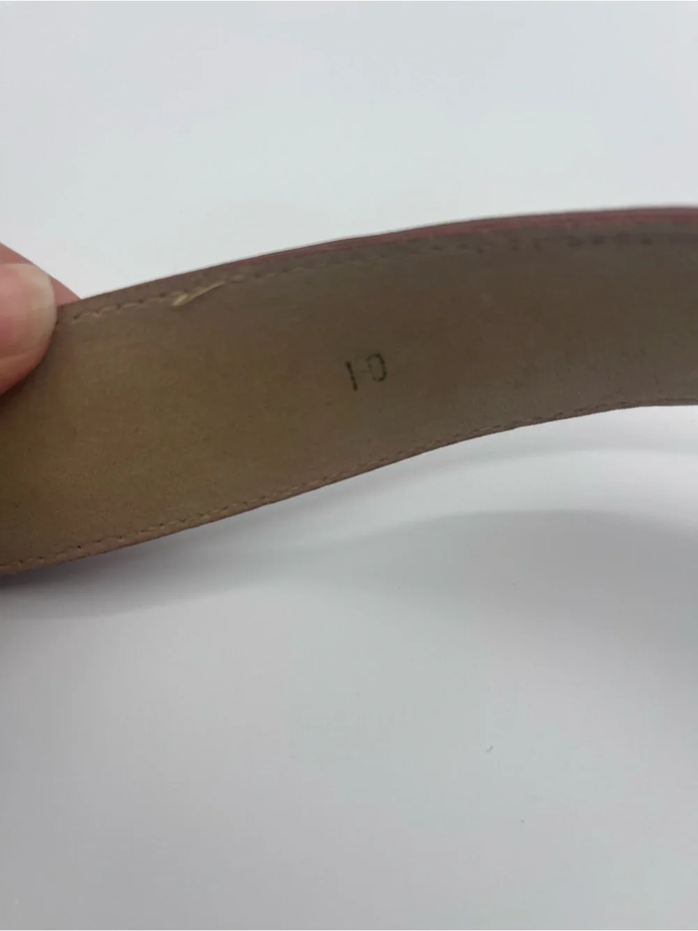 Vintage Century Canada Red Brown Croc Embossed Leather Belt Size 10